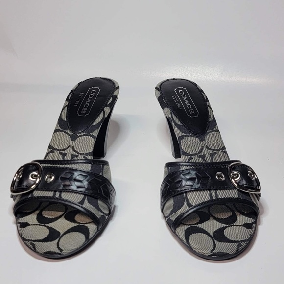 Coach Black and Gray Mules - Picture 6 of 12